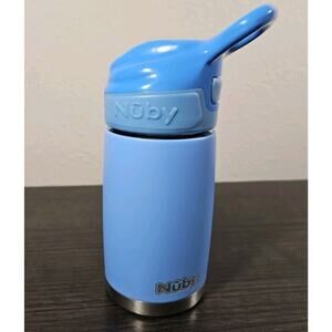Nuby Thirsty Kids No Spill Flip-It Reflex Stainless Steel Blue Travel Cup